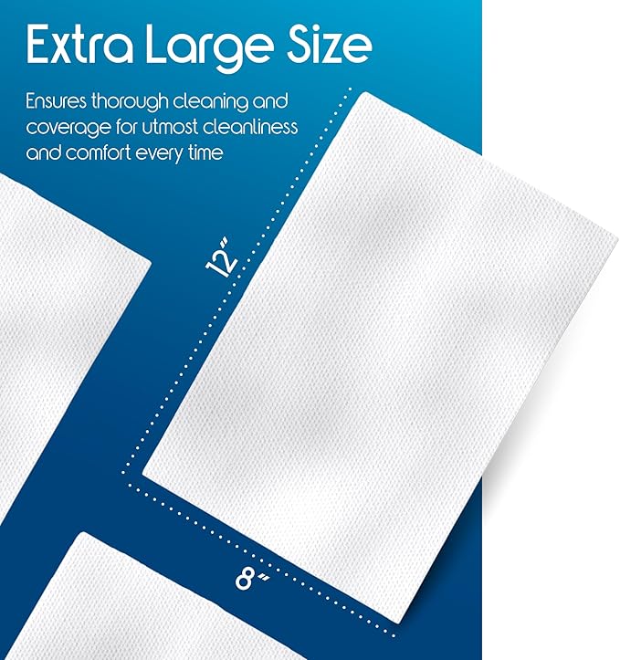 Inspire Adult Wet Wipes, Wash Cloths | Adult Wipes for Incontinence & Cleansing for Elderly, 8"x12" (500CT (10 PACKS OF 50))