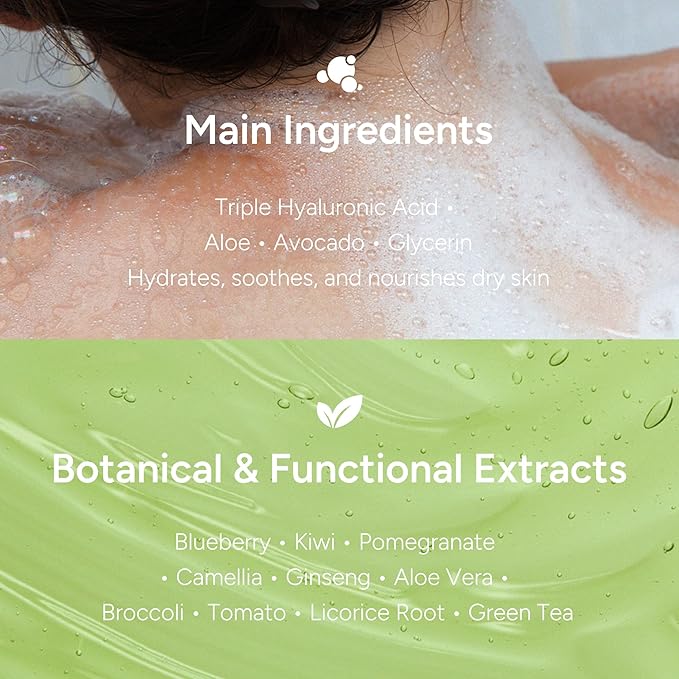 Korean Body Wash with Hyaluronic Acid & Aloe – Hydrating Moisturizing Cleanser for All Skin – Infused with Natural Extracts – Paraben & Silicone-Free – Sweet Fresh Pear, 500ml / 16.9 fl oz