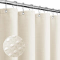 Gibelle Ivory Shower Curtain, Waffle Weave Textured Fabric Shower Curtain for Bathroom - Soft Cloth & Hotel Spa Luxury, Water Repellent, Machine Washable, 72X72, Ivory