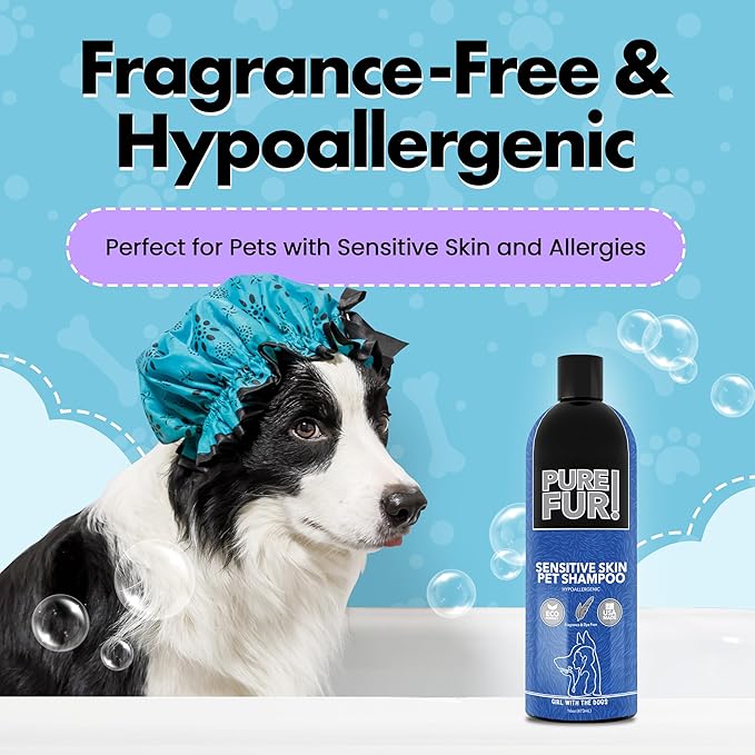 Pure Fur! by Girl With The Dogs - Made in USA - Sensitive Skin Pet Shampoo, 16 oz