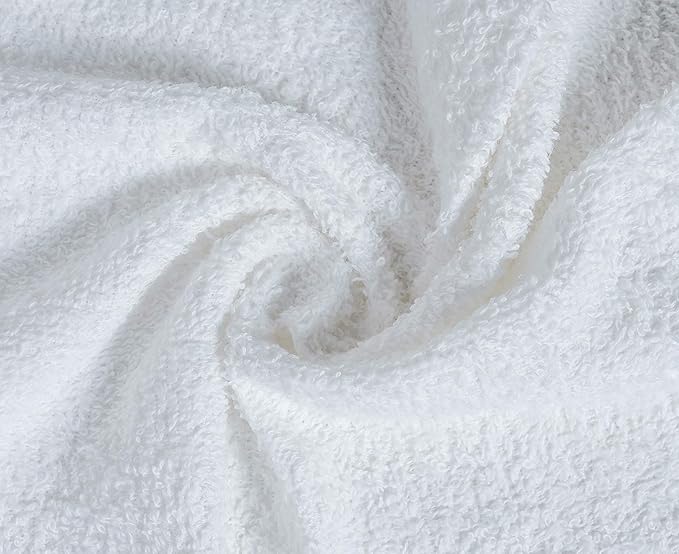 Softolle 100% Cotton Washcloths 24 Pack (12x12 Inches) Soft, Highly Absorbent Washcloth, Face Towels, Wash Cloths for Face, Ring Spun, Bulk Pack (White)