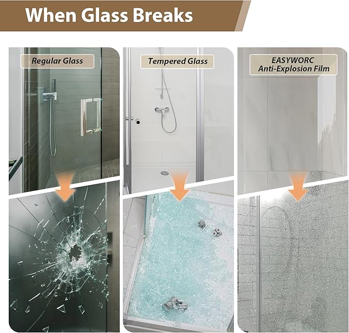 Frameless Glass Shower Door, 55-60" W x 76" H Sliding Frameless Shower Door, 1/4''(6mm) SGCC Tempered Glass, Explosion-Proof Film Nano Coating, Stainless Steel Hardware, Brushed Gold