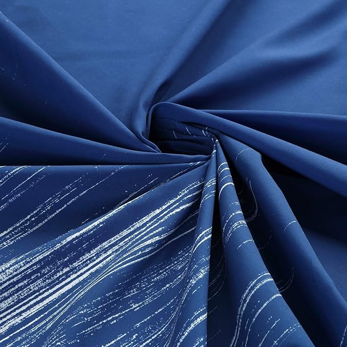 Extra Long Fabric Shower Curtain, Royal Blue Microfiber Cloth Shower Curtains for Bathroom, Modern Waterproof Bathroom Curtains, 72" W x 84" H