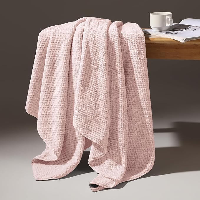 REDKISS Pink Towel Set, 6 Piece Premium Soft Bath Towel Set, Highly Absorbent Luxury 6-Pack with 2 Bath Towels, 2 Hand Towels, 2 Washcloths for Bathroom, Gym, Hotel, and Spa Daily Use