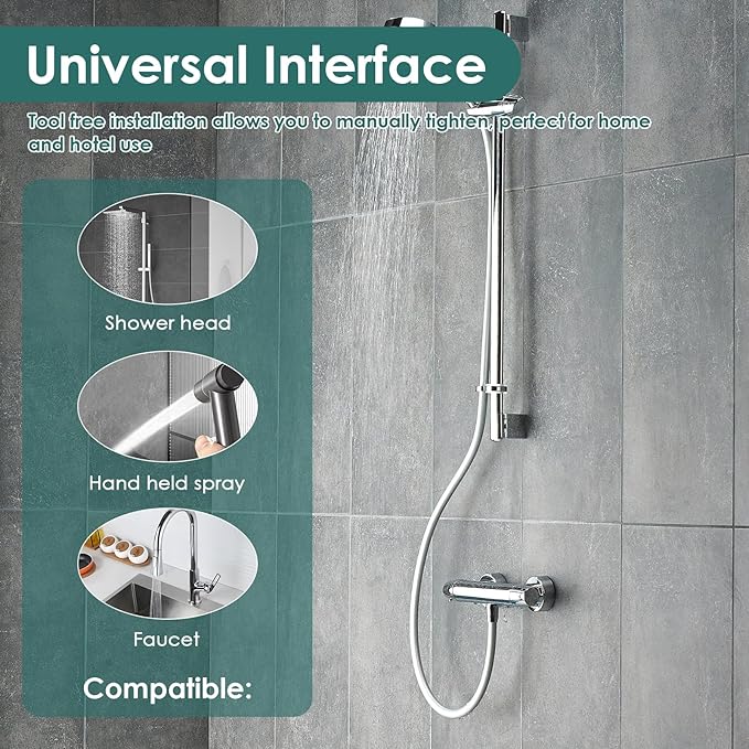 PVC Shower Hose，Explosion Proof Flexible Replacement Long Hose With Standard G1/2 Thread Connection for Home Hotel Motorhome（2m）