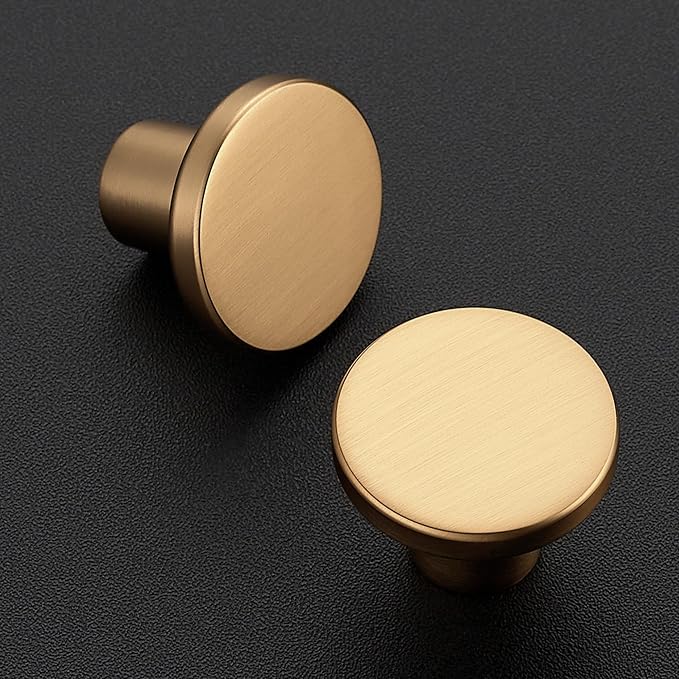 Ravinte 30 Pack Cabinet Knobs Champagne Bronze Kitchen Cabinet Knobs Round Dresser Drawer Knobs Drawer Pulls Closet Door Knobs 1-1/5 Inch