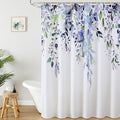 Colorful Star Green Eucalyptus Waterproof Shower Curtain Set with Hooks, Minimalist Watercolor Floral Print Bathroom Décor, Plant Leaves Washable Fabric Shower Curtain, 72 x 84 Inch