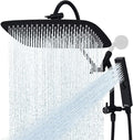 G-Promise All Metal 14 Inch Shower Head with Massage Mode Handheld, Rain Shower Head with Handheld Spray Combo, 3-Way Diverter with Pause Setting, 13 Inch Adjustable Extension Arm (Matte Black)