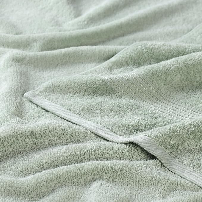 Superior Egyptian Cotton Bath Towel Set, Home Bathroom Towels, Master, Guest Bath, Decor Essentials, Quick Dry, Absorbent, Large Body Towels, Spa, Hotel, Resort, Adult, Kids, Set of 2, Sage
