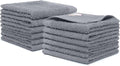 100% Cotton Washcloths Set 13” x 13” | Dark Grey Towels | Set of 12 Ultra Soft and Highly Absorbent Washcloths Sets for Bathroom, Gym, Hotel, Spa | Machine Washable Face Towel