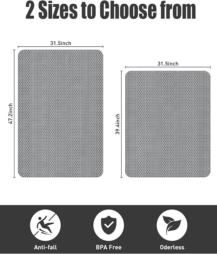 Extra Large Non Slip Shower Mat - Yonala 47.2" x 31.5" Anti Slip Shower Mat for Inside Shower, Trimmable PVC Shower Floor Mat for Shower Stall, Bathroom, Tub, Quick Drying Matt