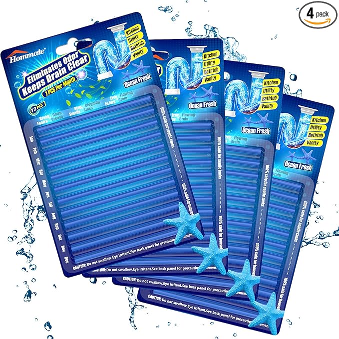 Drain Sticks Drain Cleaner Sticks Keeps Drains and Pipes Clear and Odor-free for Sink Pipe Cleaning Sticks for Drains As Seen On TV