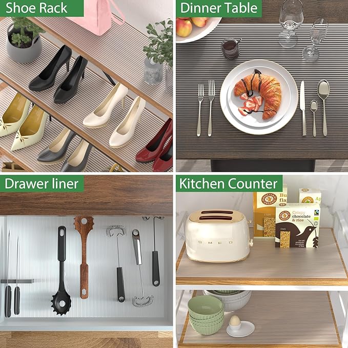 Anoak Shelf Liner - Non-Slip Cabinet Liner, 30 Inch x 10 FT(120 Inch) Durable Waterproof Washable Oil-Proof for Kitchen Cabinet, Shelves, Refrigerator, Storage, Desks, Non Adhesive