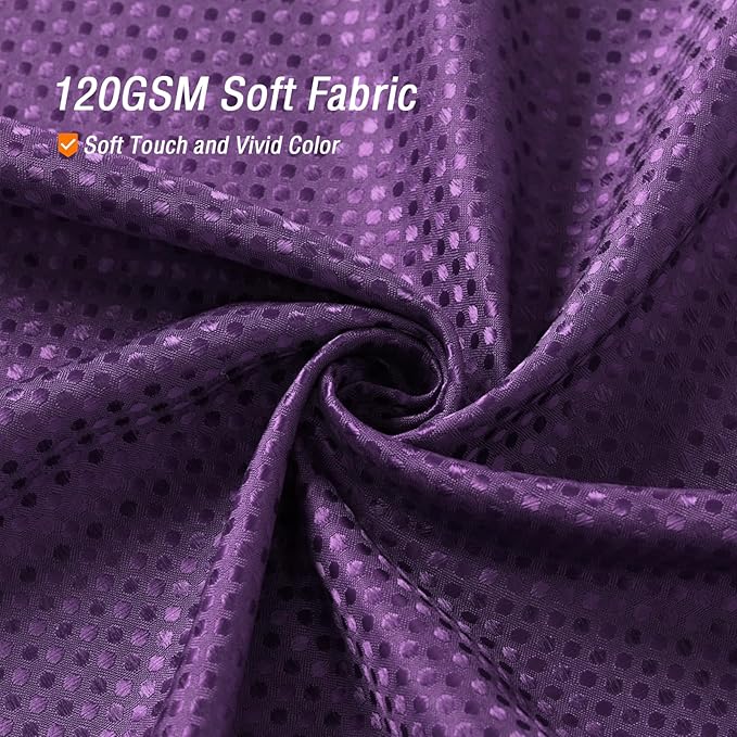 Gibelle Extra Long Shower Curtain 72 x 84, Tall Waffle Weave Textured Fabric Shower Curtain for Bathroom, Water Repellent, Machine Washable, Purple