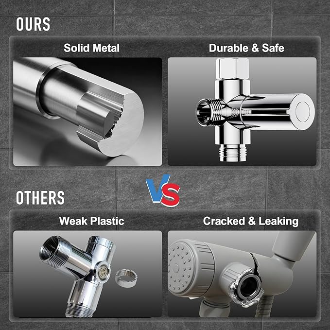 Veken 10'' Rain Shower Head with Handheld, High Pressure Rainfall Showerhead Combo with 5 Handheld Water Spray Modes for Bathroom Accessories, Home Decor, Detachable Dual Shower Heads, Chrome Silver