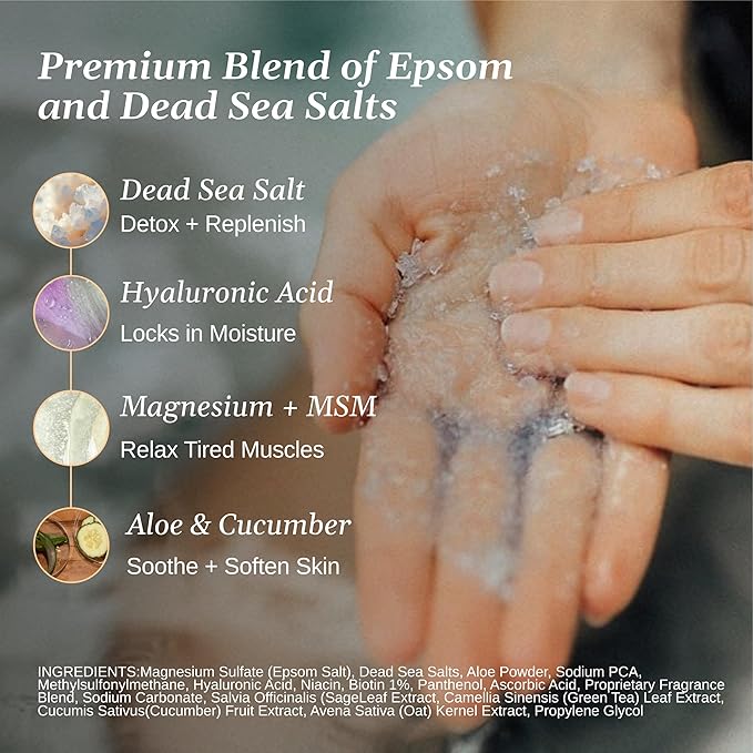 Relax Spa & Bath, Epsom & Dead Sea Salts, Aromatherapy Bath Salts for Hot Tub, Bath, or Spa, Infused with Magnesium, Muscle Therapy