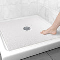 Large Shower Mat Non Slip, 36x36 Inch Shower Floor Mat with Drain Hole in Middle, Super Soft and Comfortable PVC Loofah Massage Bath Mat for Shower, Anti Slip Shower Stall Mat, Quick Drying