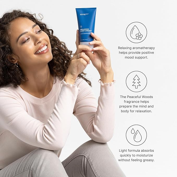Nu Skin MYND360™ Relaxing Body Cream | 4.2 fl oz | Lotion for Sleep & Calm | Magnesium, Calcium, & Water Infused Skin Care with Lotus Flowers | Soothing Skincare Moisturizer & Lotion with Magnesium