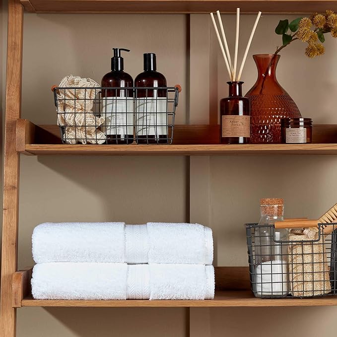 Christy Renaissance 4 Piece White Towel Set | 100% Egyptian Cotton | Luxury Bathroom Towels | Soft and Super Absorbent | 675 GSM | 2 Bath 2 Hand