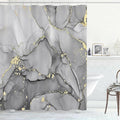Grey Marble Shower Curtain, Modern Abstract Fabric Shower Curtains for Bathroom, Luxury Art Ink Texture Watercolor Shower Curtain Set with Hooks 72x72