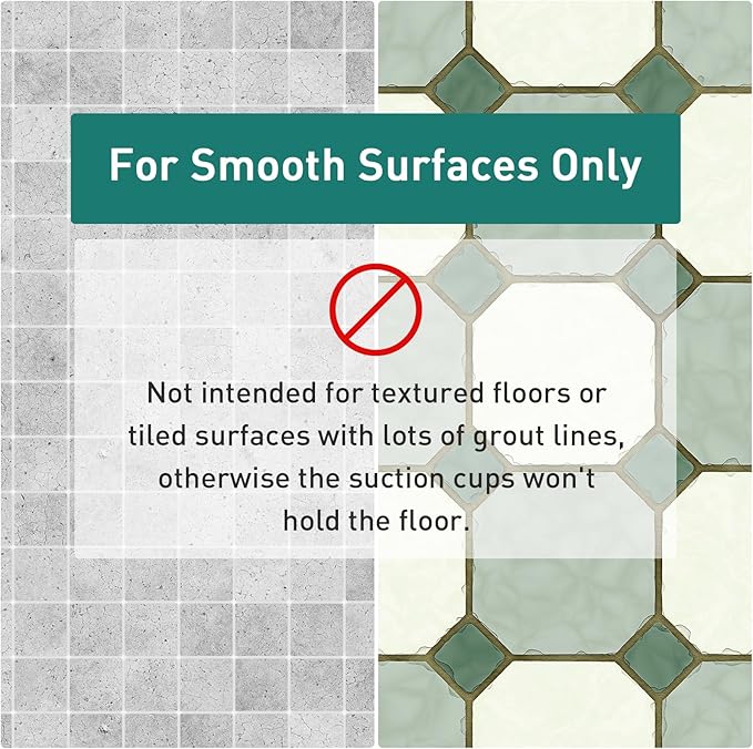 Large Light Blue Square Shower Mat Non Slip 27 x 27 Inch, Soft Bath Mat Tub Mat for Inside Shower Floor, Anti Slip Shower Stall Mats With Big Suction Cups Drain Hole, Easy Washable, BPA-Free