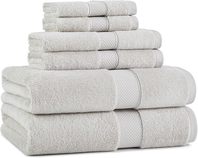 Aston & Arden Egyptian Bath Towel Set - Oversized Ultra Soft Thick & Absorbent, 100% Ringspun Egyptian Cotton Bathroom Towel for Spa, Hotel, 600 GSM, Tan