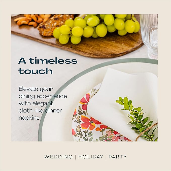 Disposable Linen-Feel Guest Hand Towels [MEDIUM SIZE - Pack of 3000] - Disposable Cloth-Like Bathroom Napkins - Soft And Absorbent Paper Napkin For Kitchen, Bathroom, Party, Wedding, Or Event