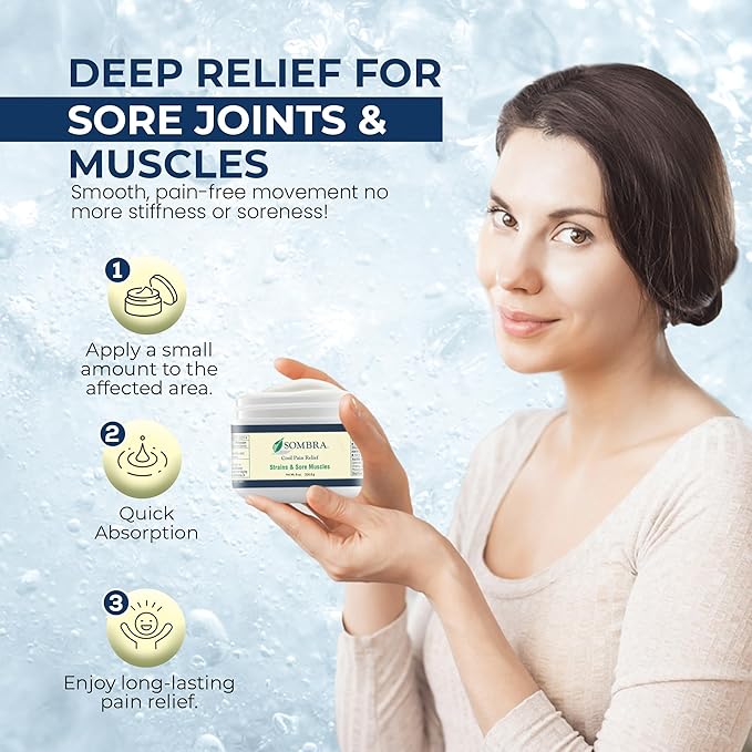 Sombra Original Cool Therapy Gel Cold Pain Relief for Swelling, Growing Pains, Soreness, Post-Workout, Vegan Formula Free of Artificial Fragrances, Dyes, NSAID, Wax, Petroleum, Alcohol - 8oz Per Jar