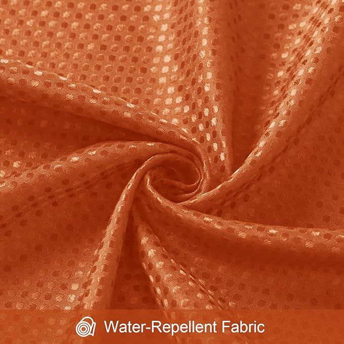 3 in 1 Shower Curtain Set, Burnt Orange Waffle Shower Curtain and PEVA Liner Set with 12 Stainless Steel Shower Curtain Hooks, Waterproof Shower Curtains for Bathroom, 72 W x 72 H