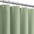 Gibelle Sage Green Shower Curtain, Waffle Weave Textured Fabric Shower Curtain for Bathroom - Soft Cloth & Hotel Spa Luxury, Water Repellent, Machine Washable, 72X72, Sage Green