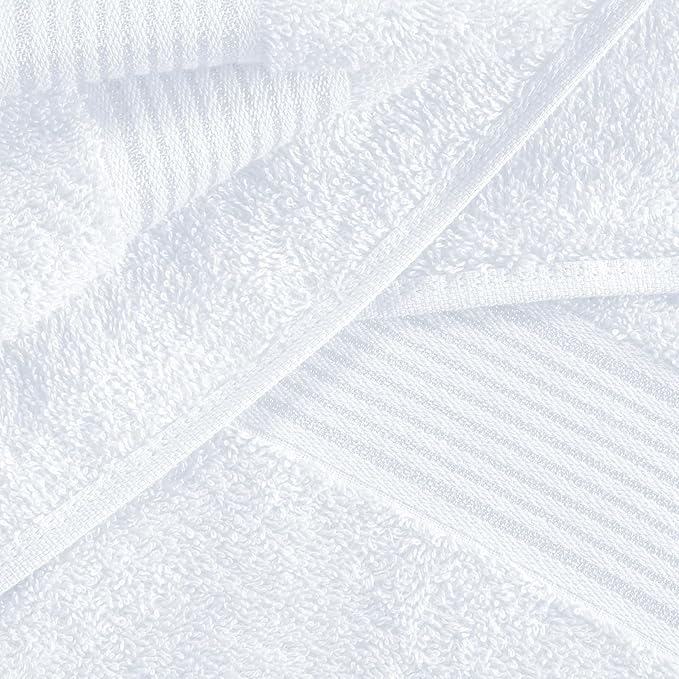 Elvana Home Cotton 2 Pack Oversized Bath Towel Set 28x55 inches, Large Bath Towels, Ultra Absorbant Compact Quickdry & Lightweight Towel, Ideal for Gym Travel Camp Pool - White