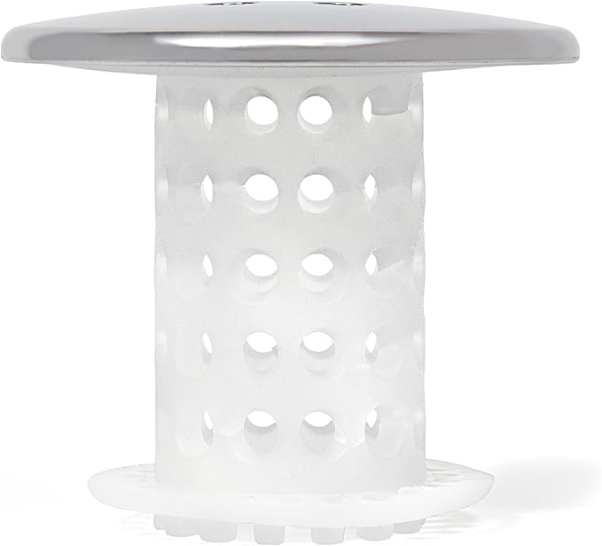 TubShroom Bathtub Drain Protector and Hair Catcher - 2 Pack, Chrome - Fits 1.5" - 1.75" Bathtub and Shower Drains