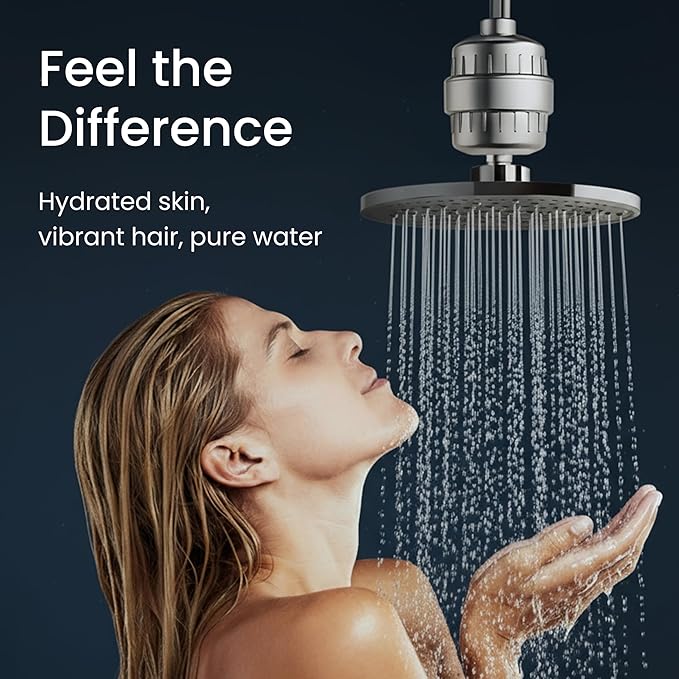 LAIFsolutions Turbo Shower Filter with Rotating Impeller & KDF – High-Pressure, Chlorine Removal, Universal Fit, Easy Install – Hard Water Softener for Hair & Skin Care (Shower Filter)