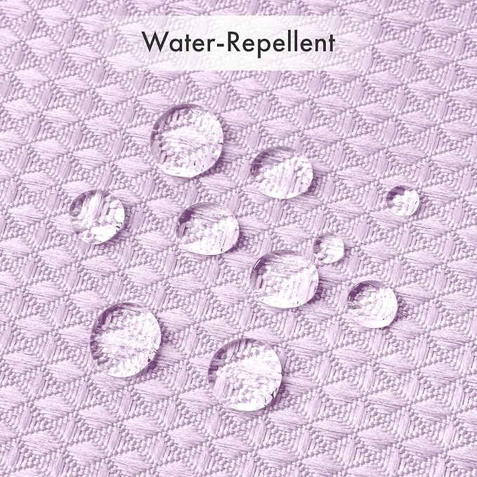 AmazerBath Light Purple Shower Curtain Waffle Textured, Lavender Shower Curtain Fabric Thick Heavy Duty 240GSM, Hotel Quality Bathroom Shower Curtains, Premium Polyester, 72 x 72 Inches
