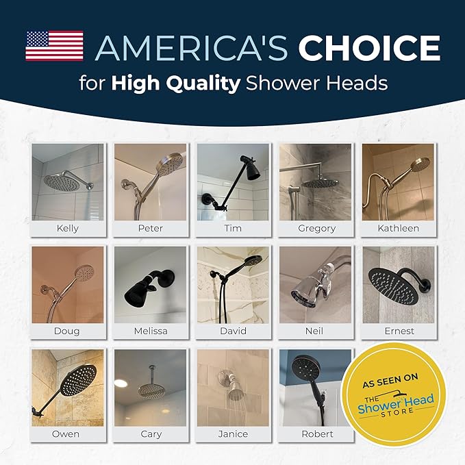 HammerHead Showers® Solid Metal 2 Inch High Pressure Shower Heads - OIL RUBBED BRONZE – 2.5 GPM Shower Heads High Pressure - High Flow Shower Head with ADJUSTABLE SPRAY PATTERN - Fixed Shower Head