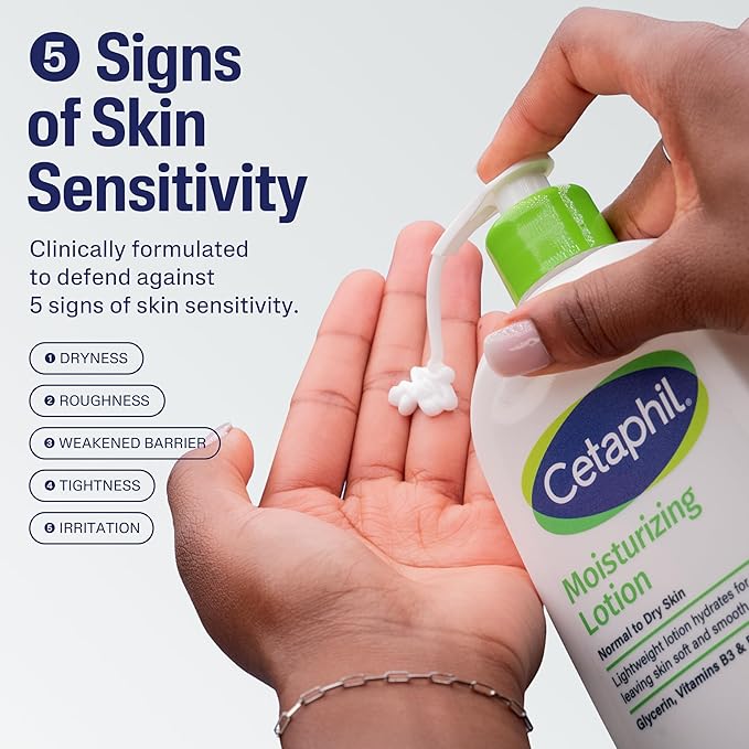 Cetaphil Face & Body Moisturizer, Hydrating Moisturizing Lotion for All Skin Types, Suitable for Sensitive Skin, NEW 4 oz Pack of 3, Fragrance Free, Hypoallergenic, Non-Comedogenic