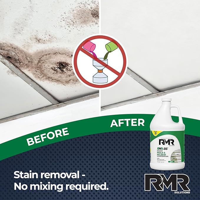 RMR-86 Instant Mold and Mildew Stain Remover Spray - Scrub Free Formula, 4 Pack - 1 Gallon