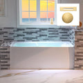 WOODBRIDGE 54" Acrylic Rectangular Alcove Soaking Bathtub in White with Left Drain, Brushed Gold pop-UP Drain Included BA5430L