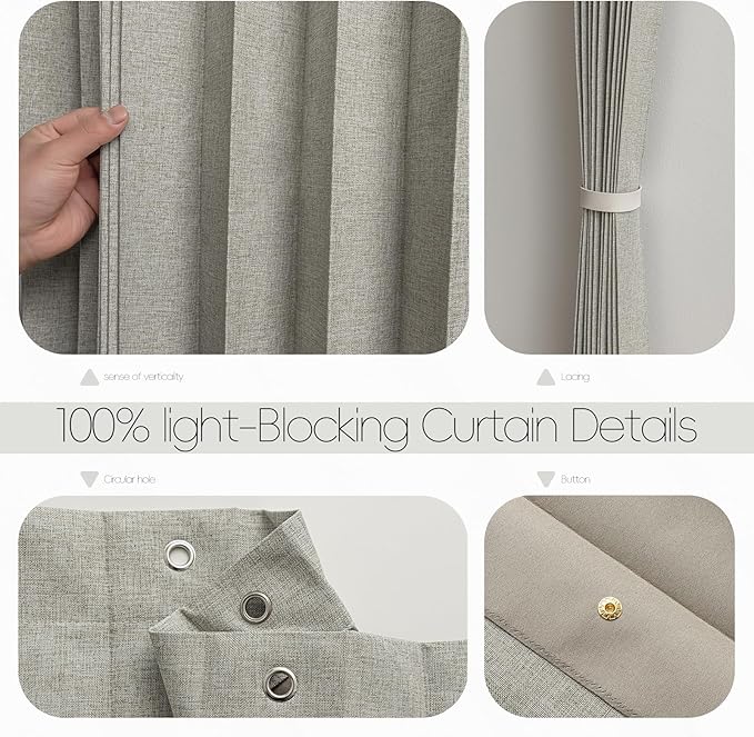 Accordian Door Curtain, 100% Blackout Folding Magnetic Doorway Curtains,Linen Style Closet Doors,for Room Divider,Privacy Protection（W72 x L78,Grey,1 Panel）