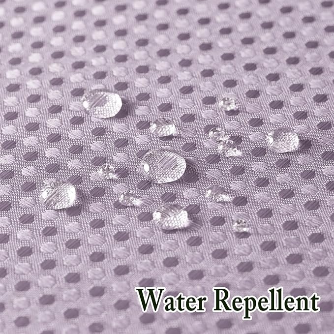 Gibelle No Hook Waffle Weave Shower Curtain with Snap-in Fabric Liner Set for Bathroom, Hotel Style with Mesh Top Window, Waterproof & Washable, Lavender, 72x74