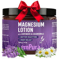 Lavender Magnesium Lotion, Nighttime Magnesium Cream with Chamomile, Shea Butter & Jojoba Oil - Muscle Relief & Relaxation for Legs, Arms, Feet - Christmas Gifts for Women (4oz)