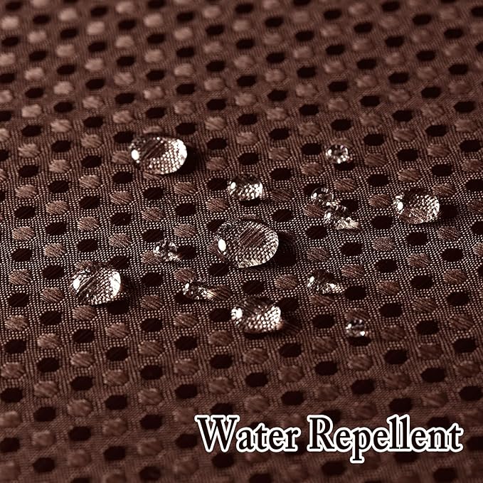 Gibelle Long Shower Curtain 72x80, Waffle Weave Bathroom Shower Curtain with Snap-in Fabric Liner Set, No Hooks Needed, Hotel Style with Mesh Top Window, Brown
