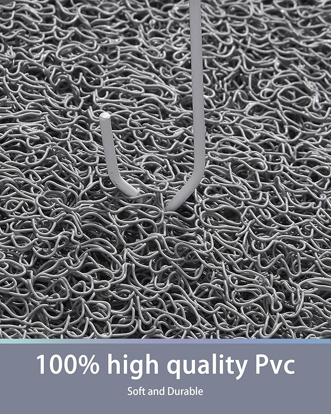 Non Slip Shower Mats for Inside Shower, 16x24 Inch, Anti-Slip Bathtub Mats for Bathroom, Foot Scrubber Loofah Bath Mats for Shower, Quick Drying Shower Stall Mats for Wet Areas (Grey)