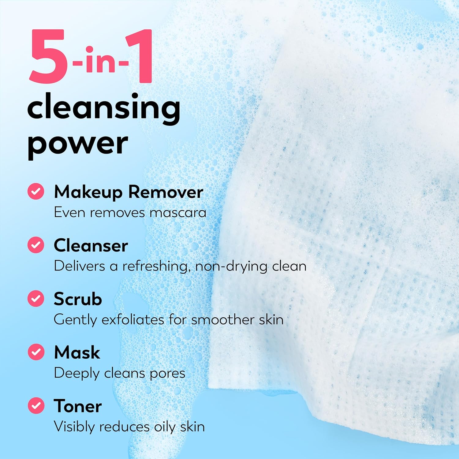 Olay Daily Facials, Daily Clean Makeup Removing Facial Cleansing Wipes, 5-in-1 Water Activated Cloths, Exfoliates, Tones and Hydrates Skin, 66 count