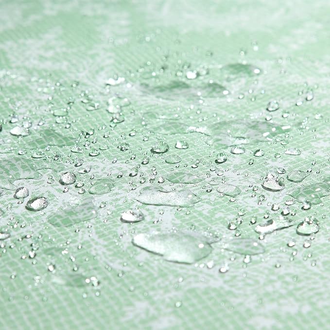 90 Inch Extra Long Shower Curtain - Chantilly Lace Design, Heavyweight Polyester, Grass Green to White Ombre, 72" W x 90" H