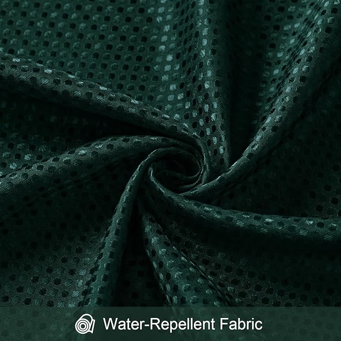 3 in 1 Extra Long Dark Green Shower Curtain Set-72 W x 84 H, Modern Waffle and PEVA Liner Set with 12 Stainless Steel Hooks, Waterproof Fabric for Bathroom