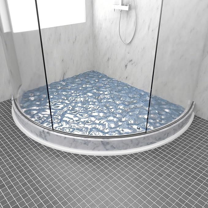 Duzzy 59 Inch Flexible Quarter Round Molding, Peel and Stick Silicone Rubber Trim Suitable for Shower Pans Gap and the Base of Staircase