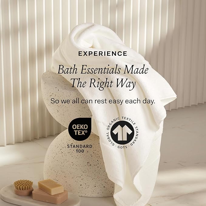 BOLL & BRANCH Plush Bath Sheet Set - Pewter - 6 Piece - Includes 2 Oversized Bath Sheets, 2 Hand Towels & 2 Washcloths - 100% Organic Cotton - Ultra Soft & Luxurious - Quick Absorbing