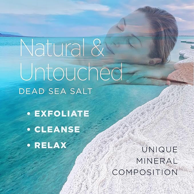 Minera Coarse Grain Dead Sea Salt for Bath & Soaking – 19 lbs, Fast-Dissolving, 100% Pure & Natural, Unscented, Skin-Nourishing Bulk Sea Salt