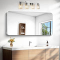 BONEWEI Silver Bathroom Mirror,24x48 inch Wall Mirror for Bathroom Wall Mounted,Rectangle Mirror for Bathroom Over Sink,Modern Frame Round Corner for Living Room,Bedroom Entryway,Horizontal/Vertical